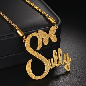 Collana e Orecchini Personalizzati <span class=keywords><strong>da</strong></span> Donna in Acciaio Inossidabile con Ciondolo a Farfalla Argento e Oro - Product Image 1