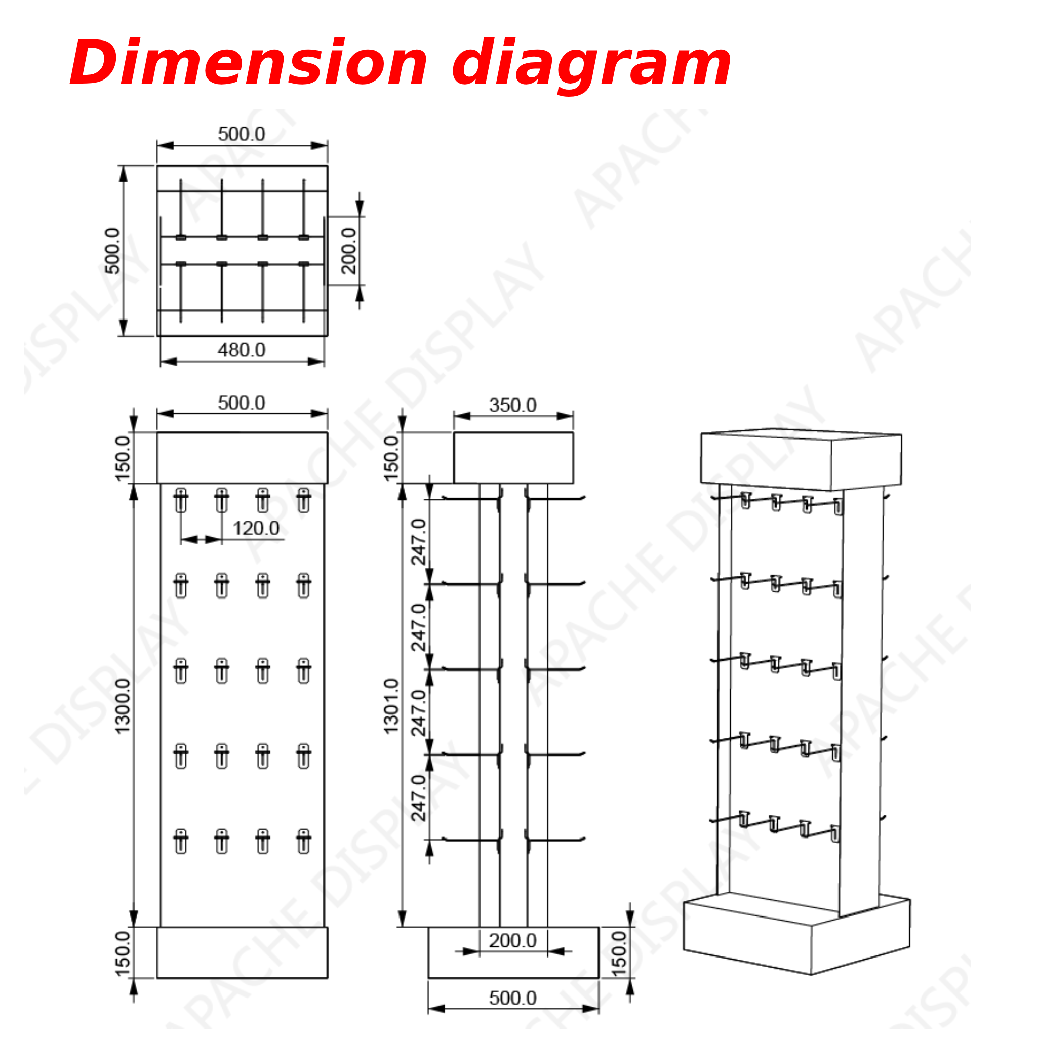 Custom Hook Cell Phone Accessories Display Stand for Mobile Phone Charger Retail Floor Rotatable Display for Usb Cable Wire — view 2