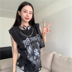 Estilos Más Vendidos de Bdbh, <span class=keywords><strong>Chaleco</strong></span> con Estampado de Caracteres del Alfabeto Gótico Estilo Americano, para Hombre y <span class=keywords><strong>Mujer</strong></span>, Talla Grande - Product Image 5