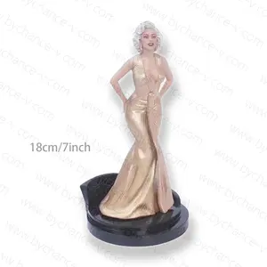 classic well-known famous Hallowood US female movie star Monroe in beautiful evening dresses plastic figure model 18cm