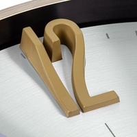 Reloj de Pared Moderno y Sencillo de Metal de 12 Pulgadas, Números 3D de Lujo, Control por Radio, Silencioso, Redondo, Dorado, Bronce, Personalizado, Atómico, de Aluminio