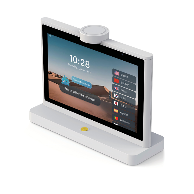 Double Screen AI Voice Translator Machine 10 Inch Android Desktop Translation System Two Way Real Time Voice Translation