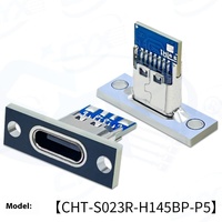 Kabel pengisi daya Data USB tipe-c wanita, pelat perbaikan modifikasi Keyboard kompatibel iPhone PVC panjang 0.3m untuk ponsel