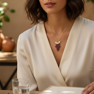 Grape Design Dainty Silver Charm Collier Pendentif Turc En Gros À La Main 925 Bijoux En Argent Sterling - Product Image 3