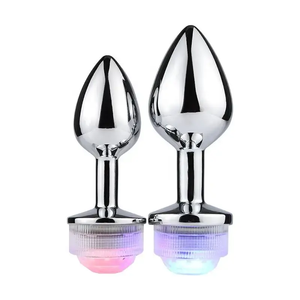 Productos sexuales para adultos, enchufe Anal remoto <span class=keywords><strong>de</strong></span> Metal sólido, luz LED, <span class=keywords><strong>cambio</strong></span> <span class=keywords><strong>de</strong></span> Color, Anal, corte trasero - Product Image 2