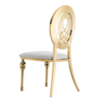 CY-23 Großhandel Komfortable Hochzeits- und Veranstaltungsstühle mit Rundem Metallstahl-Rückenlehne Moderne Elegante Esszimmerstühle für Bankette