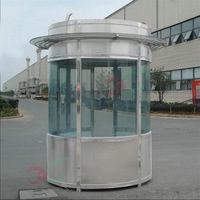 Cabane de garde ronde Portable kiosque de sécurité en acier inoxydable maison de garde préfabriquée guérite mobile billetterie prix de gros