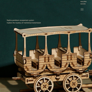 Ensamblaje de bricolaje Rompecabezas de madera 3D Artesanía de madera Trenes de vapor retro Camión transportador de vino Juguetes promocionales con láser - Product Image 4