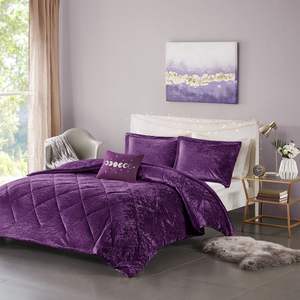 Ensemble de couette en velours DB 8 pièces King Queen tissé rayé imprimé Polyester pour la maison mariage hôtel printemps été hiver noël - Product Image 1
