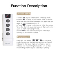 Télécommande RF 9 canaux, émetteur d'apprentissage pour contrôler les interrupteurs de rideaux WiFi, module de stores enrouleurs RF, accessoires de rideaux