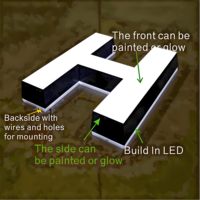 Letras Acrílicas 3D con Retroiluminación LED Personalizadas, Letrero Comercial para Interiores, Tiendas y Negocios, de 5 a 21 Pulgadas, Diseño Gratuito, Logotipo de Tienda, Decoración Publicitaria