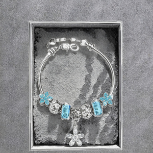 Pulsera con Dijes de Flores Adornada con Cristales <span class=keywords><strong>Swarovski</strong></span>, Joyería de Latón Chapado en Oro de 18K <span class=keywords><strong>para</strong></span> Mujer - Product Image 2
