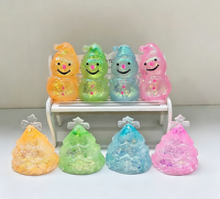 Jouet Squishy en TPR Maltose Thème Noël, Bonhomme de Neige et Sapin Mignons, Décoration de Noël Cartoon, Balle Anti-Stress et Fidget pour la Fête de Noël