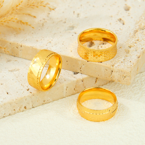 Luxury Bridal Wedding <b>Gold</b> <b>Rings</b> <b>24k</b> <b>Gold</b> Plated Italian Engagement Lady <b>Ring</b> for Women Daily Fashion Jewelry - Product Image 3