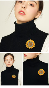 เข็มกลัดดอกทานตะวันสำหรับเป็นของขวัญวันแม่เข็มกลัดติดดอกไม้ปลายสูง - Product Image 4