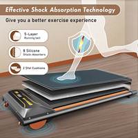 Tapis de marche avec roues de transport, tapis de course électrique sous le bureau avec écran LED pour la remise en forme à domicile en intérieur