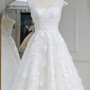 Jancember RL308 playa encaje flor fiesta nupcial boda A-line vestidos de mujer - Product Image 3