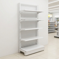 White Supermarket Snack Display Customizable Rack Back-grid Beverage Shelf for Convenience Stores Retail Display Racks