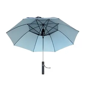 Payung kipas usb payung berkualitas tinggi pelindung uv payung kipas dengan lampu tenaga surya dan kipas