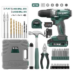 สว่านไร้สาย Hi-Spec 18V แบบด้ามจับปืน หัวจับดอกสว่านแบบไม่ใช้กุญแจ มอเตอร์แบบมีแปรงถ่าน เครื่องมือไฟฟ้าระดับมืออาชีพ สำหรับใช้ในบ้าน - Product Image 4
