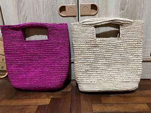 Lindo Bolso pequeño 100% PAJA de rafia totalmente hecho a mano ecológico hecho en Madagascar - Product Image 3