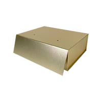 Boîte cadeau pliante magnétique en carton rigide noir mat sur mesure avec doublure en éponge et finition pailletée pour mariage
