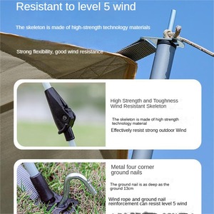 <span class=keywords><strong>Équipement</strong></span> complet de <span class=keywords><strong>camping</strong></span> en plein air 2-en-1 auvent de tente Oxford noir épais avec écran solaire pour voiture pour 3-4 personnes - Product Image 6