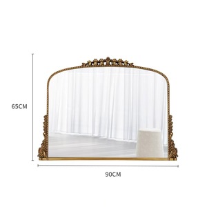 Miroir mural arqué de style marocain, ornementé en fer doré, de forme irrégulière, petit, inspiré de l'art islamique, décoration vintage pour la maison - Product Image 1