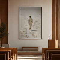 Affiche d'art chrétien Jésus-Christ, peinture à l'huile sur toile 100% peinte à la main, décoration murale religieuse pour salon et chambre à coucher