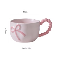 Mug en céramique élégant et mignon avec nœud, compatible micro-ondes, pour le café des femmes au bureau, usage domestique, petit-déjeuner, tasse pour couples