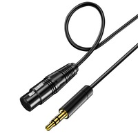 Câble audio XLR vers 3,5 mm pour diffusion en direct et enregistrement, compatible avec téléphone, PC, carte son et microphones à condensateur
