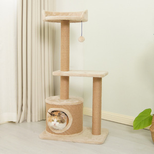 <b>Cat</b> Tree With Sisal <b>Scratching</b> <b>Post</b> Multi Level <b>Cat</b> Bed <b>For</b> Indoor <b>Cats</b> Space Saving Design Simple Style All Seasons Use - Product Image 3