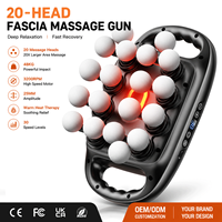 Pistolet de massage par percussion à vibration profonde à 16 têtes avec moteur à brosse 1200-3200 tr/min, rechargeable, contrôle de la durée