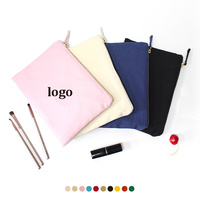 Pochette Personnalisée en Velours Daim, Trousse de Maquillage de Luxe avec Fermeture Éclair, Sac Cosmétique de Voyage Professionnel Noir avec Logo Brodé
