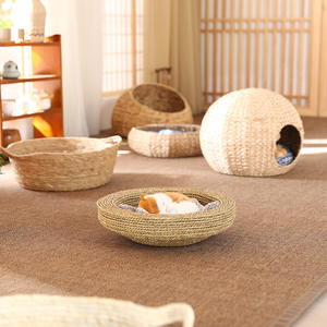 Longnew-cama de gato de ratán para mascotas, Cama de Gato de ratán Fatto a Mano - Product Image 1