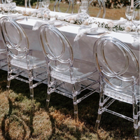 Chaise Chiavari Transparente en Cristal Acrylique Napoléon pour Banquet d'Hôtel, Vente en Gros pour Événements