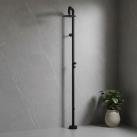 Colonne de douche murale Weihao en nickel brossé, système de douche extérieur à eau froide, ensemble de douche en céramique avec tube en acier inoxydable