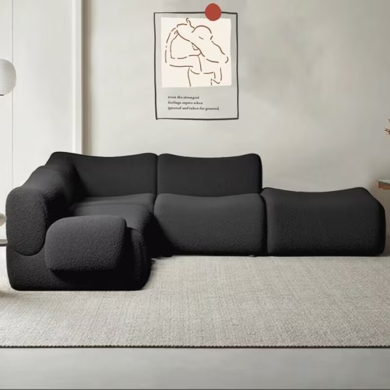 Canapé-lit Convertible 3 En 1 Modulaire - Velours Côtelé, Pliable, Sans Montage, 200 Cm (noir)