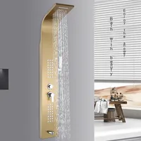 SUS304 Or brossé Douche murale Salle de bain Douches Colonne Panneaux Fabricant Ensembles de panneaux de douche de luxe