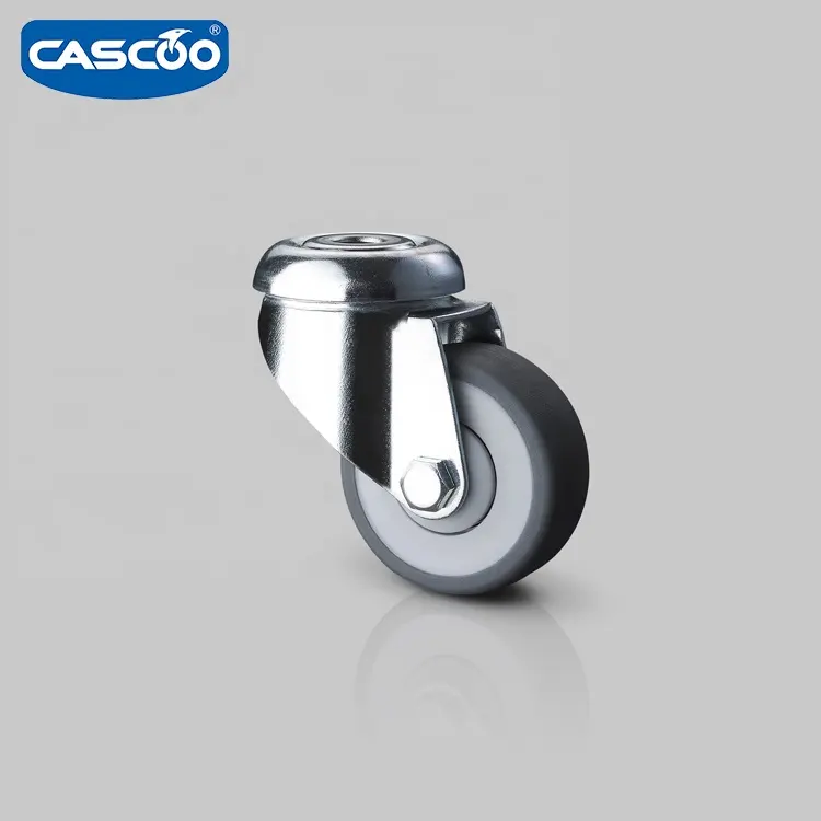CASCOO 50mm roda kastor karet plastik kecil kastor dengan bantalan bola untuk cater troli dan roda kastor medis
