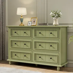 6 ngăn kéo 47.2 ''W phong cách retro tủ quần áo đôi Crafted với độ chính xác từ vật liệu chất lượng cao thanh lịch tủ quần áo - Product Image 5