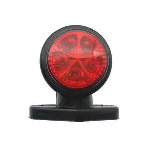 Double Face 2 Inch Round 10 LED Semi Truck Trailer Rubber Arm Marker Lights Clearance Stalk Outline Indicator Lamp