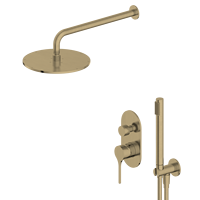 Nouveau filigrane en acier inoxydable 304 PVD or brossé 2 voies salle de bain douche pluie