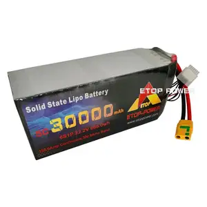 ठोस राज्य लाइपो बैटरी 30Ah 30000mAh 5C 10C 6S 22.2V 44.4V के लिए यूएवी गबन आर सी हवाई जहाज बैटरी
