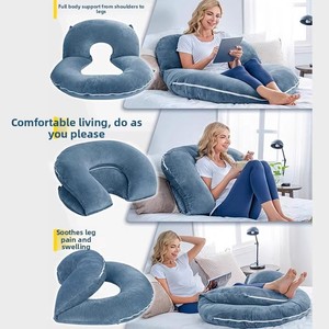 Cross-border Bedside Backrest Lumbar Neck Support <b>Bed</b> Cushion U-shaped Maternity <b>Pillow</b> Removable Cover Poly-cotton Polyester - Product Image 2