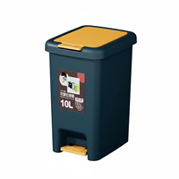 Cubo de Basura con Pedal y Doble Tapa, Contenedor de Residuos de Plástico Sellado e Impermeable para Baño, Cocina y Hogar