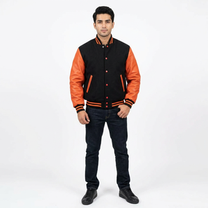 Chaquetas Varsity Personalizadas al por Mayor para Hombre, con Cuello Alto, Transpirables, Resistentes al Viento, Chaqueta de Invierno Cálida para Hombre, Abrigo Bomber para Exteriores - Product Image 1