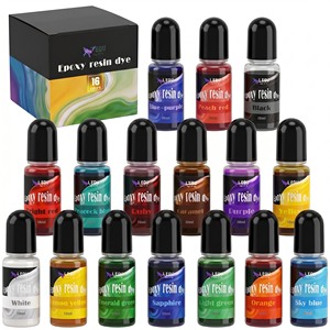LEQU Juego de 16 colores de tinte de resina epoxi Happy And Fun para manualidades, arte y creación de joyería - Product Image 5