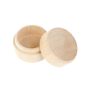 Mini Classic Round Wooden <b>Storage</b> <b>Box</b> for Wedding Ring Jewelry DIY Multi-function <b>Folding</b> Container Case - Product Image 1
