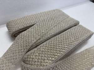 Ribete Tradicional de Encaje Bordado Floral Vintage Elegante con Lentejuelas 100% Algodón para Vestidos de Novia, Ropa Étnica y Decoración del Hogar (Ecológico) - Product Image 2